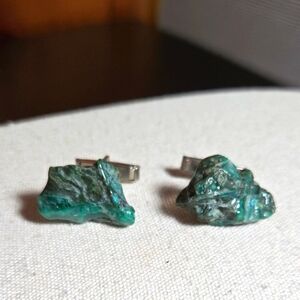 Raw Malachite Cufflinks